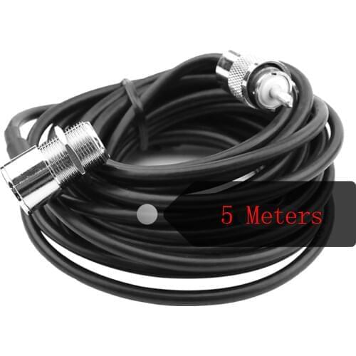 5 Meter Car Radio Antenna Cable Low Loss Mobile Radio Cable 16FT/5M Coaxial Extend Cable for Car Walkie Talkie MP320 MP9000 port