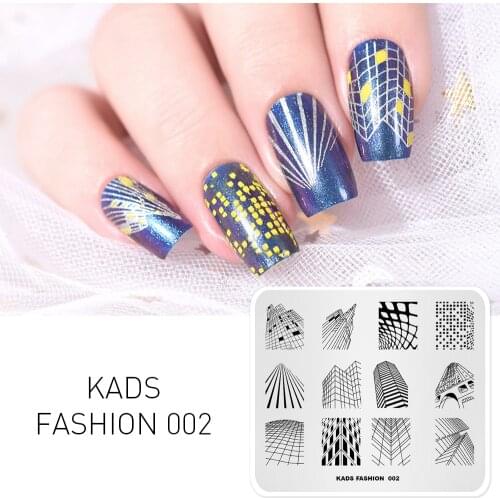 KADS New Arrival Fashion 002 Series Design Skyscrapers Building Shape Stamp Nail Plate Nail Art Decorations Polish Stamp