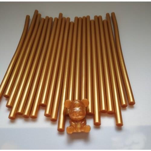 Pure Gold Hot Melt Adhesive Stick Amber Wax Seal Metallic Gloss Adhesive For Professional Hot Melt Glue Gun 25pcsx7x200mm