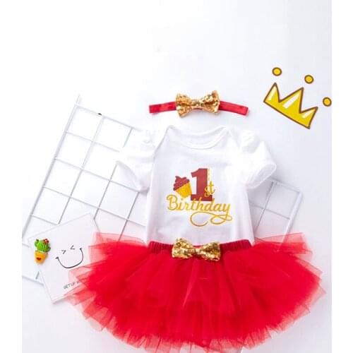 3Pcs Baby Girls Clothing Set Fashion Tutu Skirt+Headband+Bodysuit first Birthday Kids Girls Clothes Summer Girl Outfits Clothes