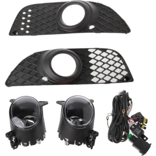 Bumper Grille Fog Lights Lamp + Wiring Switch Kit For Mitsubishi Lancer 08-14