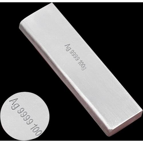 9999 silver bullion sterling silver investment pure silver silver bullion brick collection DIY wool silver block material 100g