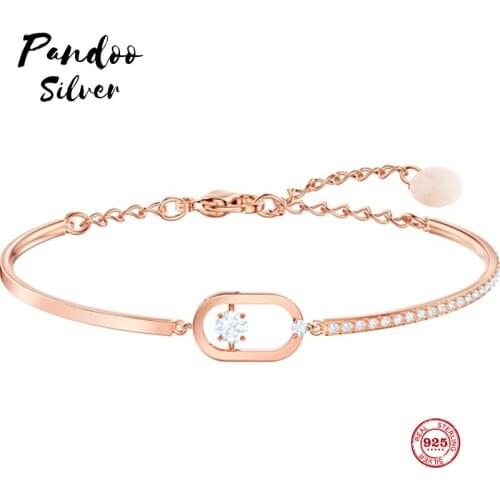 PANDOO Fashion Charm Pure 925 Silver Original 1:1 Copy, Radiant Radiance Elegant Chic Wild Bracelet Female Luxury Jewelry Gifts