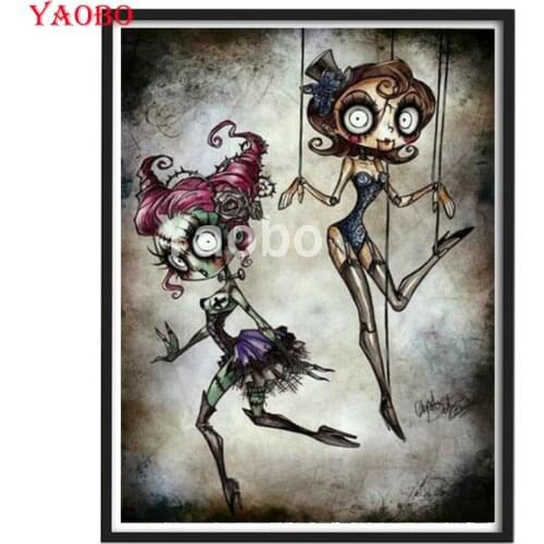 Fantasy Art 5D Square round Diy Diamond Embroidery Cartoon Halloween Ragdoll Full Mosaic pattern Diamond Painting Kit