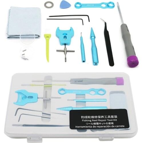 DIY Fishing Reel Repair Kit Maintenance Tools Spool Locator Key Puller Ball Bearing Remover Removal Spanner Tools