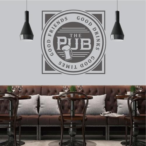 Tavern pub wall stickers men cave party bar shop sign counter window showcase door decoration vinyl decals gifts for men J02
