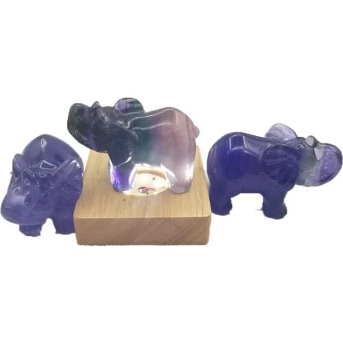 Natural Fluorite Animal, Beautifully Hand-Carved Coloured Fluorite Elephant, Healing Chakra Mineral Quartz, Home Decor Christmas