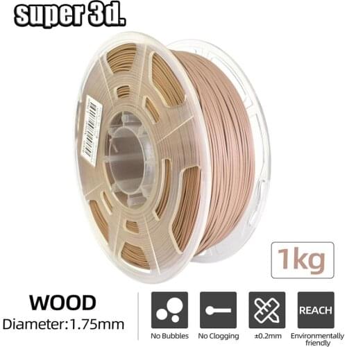 3D Printer Filament Wood 1.75mm 1kg/2.2lb wooden plastic compound material with no bubble eco-friendly 3D Printing Material
