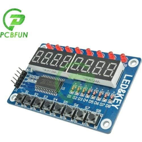 New 8-Bit Digital LED Tube 8-Bit Digital Tube 8 KeyS TM1638 Display Module for AVR For Arduino ARM AVR TM1638 Module DC 12V