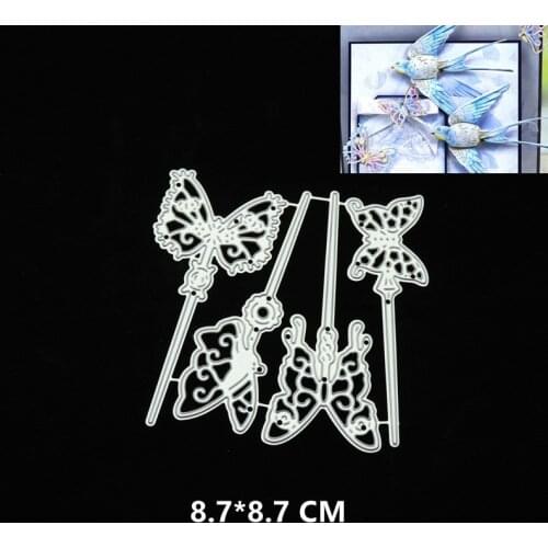 2021 New Butterfly Label Cutting Dies DIY Scrapbooking Embossing Paper Photo Frame Stamps Crafts Template Mould Stencils