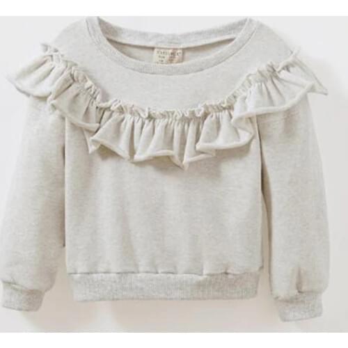 2019 Autumn Baby Girls Long Sleeve Blouse 100% Cotton High Quality Children Kids Shirt Girls Ruffles Top Jumper for Toddler Girl