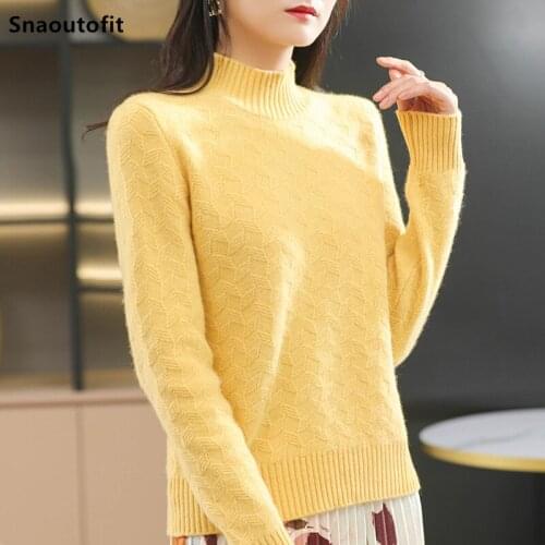 2021 Autumn Winter New Half Turtleneck Sweater Womens Bottoming Shirt Diamond Hook Flower Pullover Slim-Fit Inner Knit Sweater