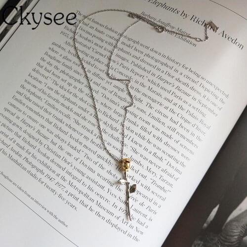 Ckysee Fashion 925 Sterling Silver Necklace Rose Flower Pendant Necklace For Fashion Women Minimalist Fine Charms Fine Jewelry