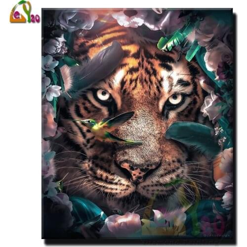 Full Diamond Embroidery Complete Kit"Big Cat,White Tiger"DIY Diamond Painting With full Square Round drill Stones 5D Home Decor
