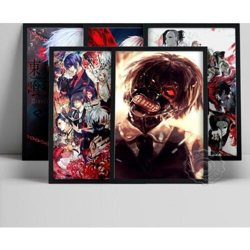 Tokyo Ghoul Poster, Japanese Anime Role Wall Stickers, Classic Comic Character Wall Painting, Kids Room Home Decor, Fans Gift
