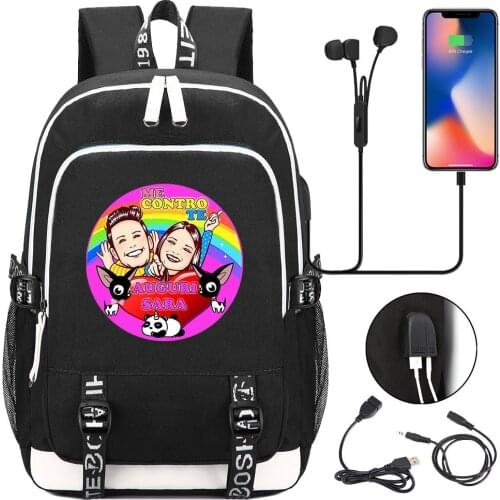 Hot Me Contro Te Students USB Charging Laptop Backpack Women Men Daily Travel Backpacks Kids Teenager College Backpack
