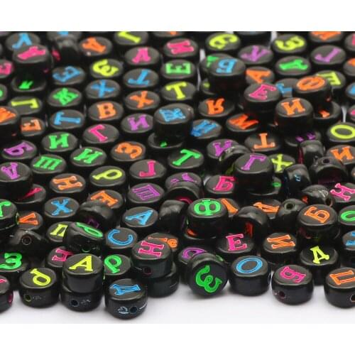 Mixed Black Acrylic Letter Beads 4x7mm Round Alphabet Spacer Loose Beads For Jewelry Beads Diy Necklace Bracelet Accessory