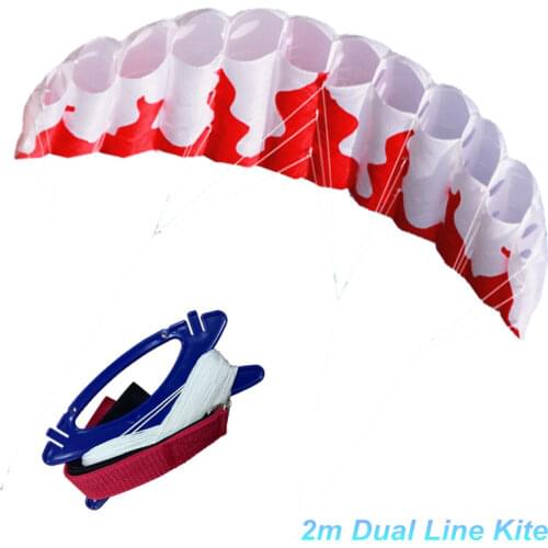Outdoor Fun Sports 2m Power Dual Line Stunt Parafoil Parachute Flame Sports Beach Kite For Beginner