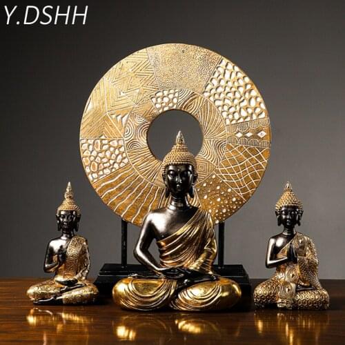 Buddha statues Thailand Buddha sculpture home decor office desk ornament vintage gift figurine Hindu siting Buddha
