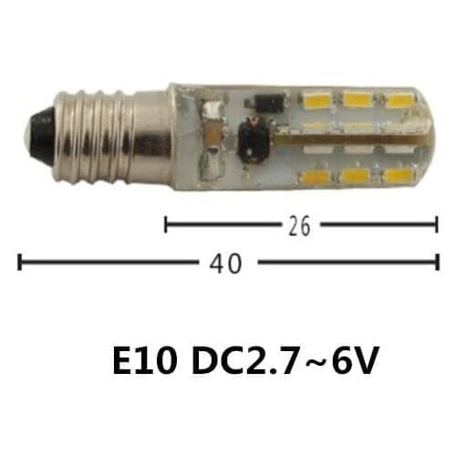 10PCS DC2.7~6V E10 LED Silicone Bulb Corn light bulb 5v LED E10 3V 4.5V LED E10 6V DC2.7-6V E10 3014-24SMD 1W DC5V