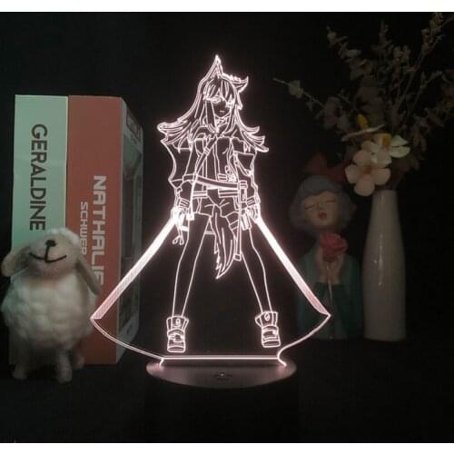 Gaming Room Night Projector Light LED Atmosphere Decor 3D Lamp with Lava Base Arknights Cool Gift for Kids Gamers Nightlight