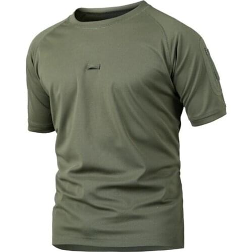 Tactical Short Sleeve T-Shirt Mens Fashion Pure Color Tees Casual Tops Male Men Clothing Plus Size XXXL Best Seller Shirts
