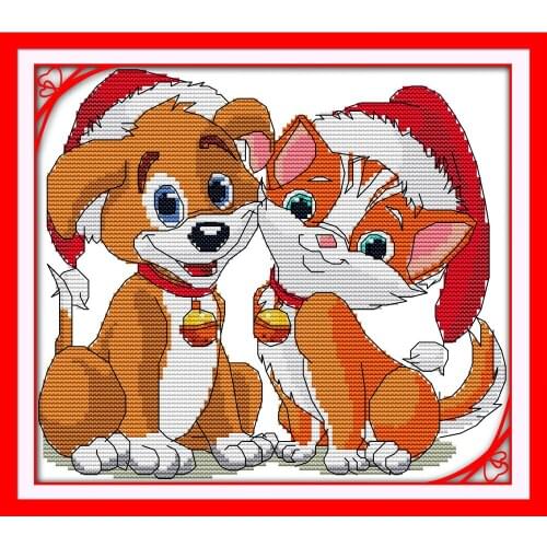 Everlasting Love Together For Christmas Ecological Cotton Chinese Cross Stitch Kits Counted Stamped 14CT 11CT Sales Promotion