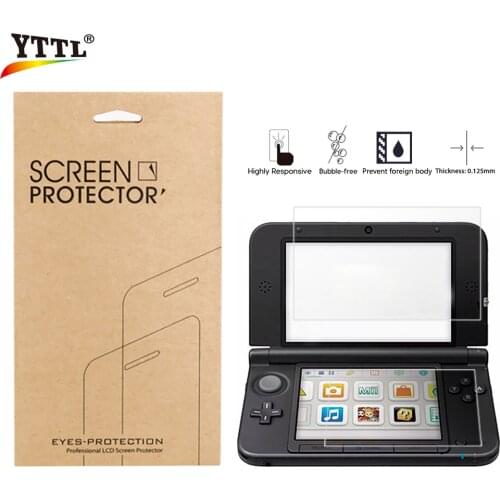 YTTL 2in1 Screen Protector Skin Top Bottom Clear Protective Film Surface Guard Cover for Nintend 3DS XL/LL LCD Screen Protector