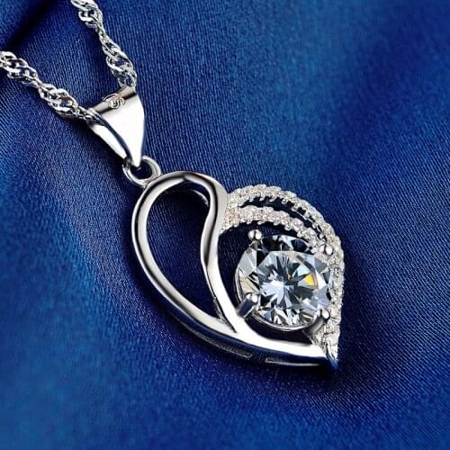 Genuine 925 sterling silver necklace AAA zircon pendant necklace jewelry for womens Mothers Day gift