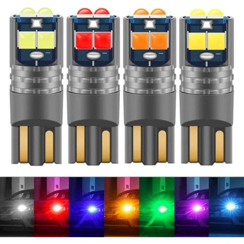 1Pcs T10 W5W 194 168 Car LED Light 3030 10SMD Canbus Error Free Auto Interior Side Turn Bulb Lamp Amber Yellow Oragne 12-24V DC
