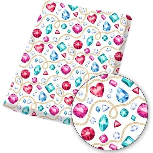 Valentines Day Polyester Cotton Fabric Love Diamonds Printed Cloth Sheets DIY Dress Sewing Material Home Textile 45*145cm 1pc