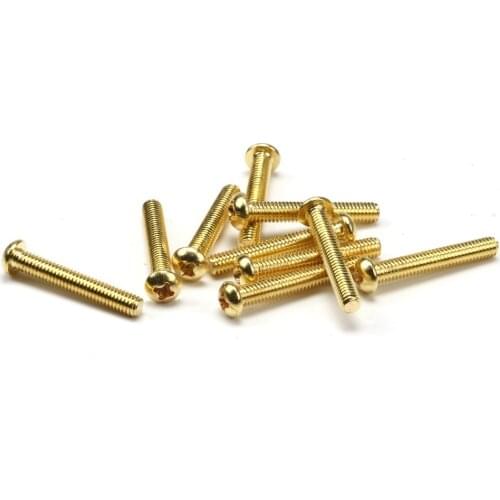 100pcs M2.5*16 Brass Round Pan Head Phillips Screws Machine Screws Bolt