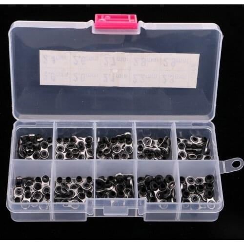100Pcs Fishing Top Rings Rod Pole Repair Kit Line Guides Eyes Set Mixed Size