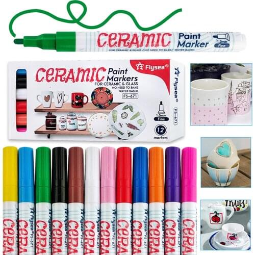 12pcs Rock Pebble Ceramic Glass Painting Paint Pens Permanent Waterproof Paint Marker Pens for Easter Eggs, Gift DIY
