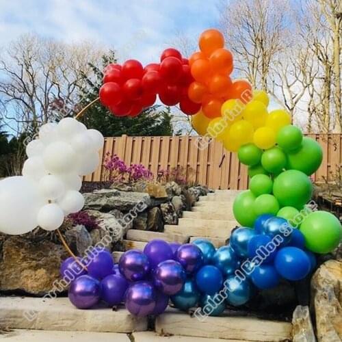 120pcs Birthday Party Wedding Rinbow Orange Latex Balloon Arch Kit Red White Balloon Garland Baby Shower Celebration Decoration
