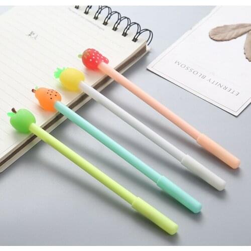 36 Pcs Per Set Korean-style Creative Gel Pen Fruit Head Hipster Pineapple Strawberry Students Stationery Pen Candy-Colored Pen
