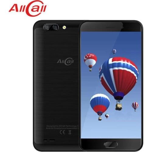 Original AllCall Atom 4G Mobile Phone 5.2'' HD 2.5D Curved Screen Dual Rear Cam Android 7.0 MTK6737 Quad Core 2GB+16GB 8MP Phone