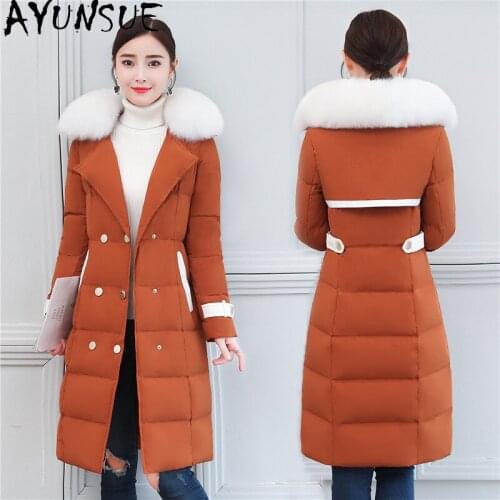 AYUNSUE Womens Down Jackets for Women 2020 Thick Coat Female Real Fox Fur Collar Parkas Warm Woman Clothing Ropa Mujer LXR324