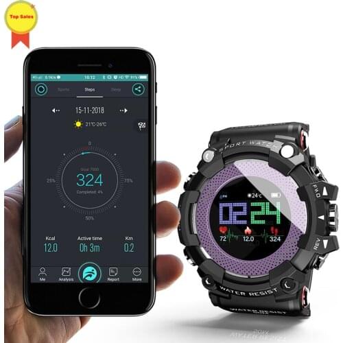 Digital Sport Watch Real Time Heart Rate Monitor 5ATM Waterproof Fitness Tracker Push Message Reminder Watches PK Vibe 4 Hybrid