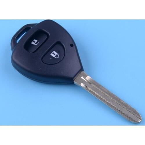 DWCX New 2 Button Car Auto Remote Key Fob Shell Case Cover Plastic Black Fit For Toyota Corolla RAV4 Yaris Camry Hilux Prado