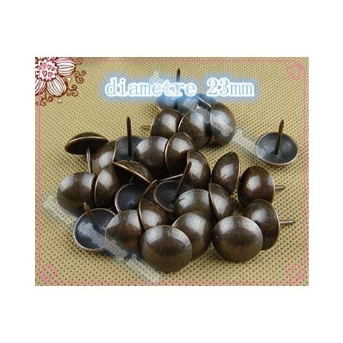 Hardware Antique RED Bronze Decorative Upholstery Nail Jewelry Gift Box Sofa Decorative Tacks Doornail 23MM*25MM