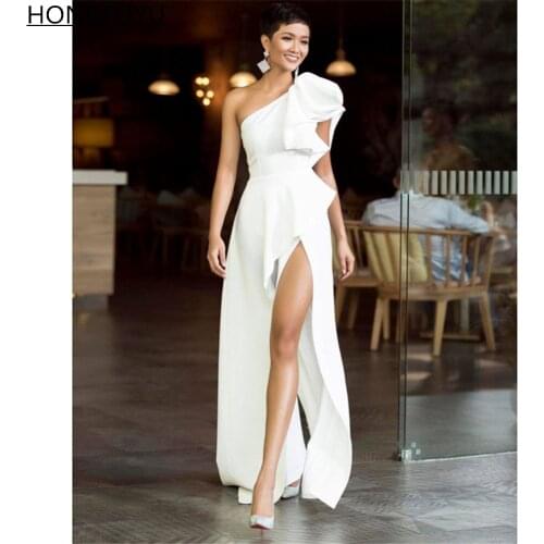 HONGFUYU Simple Evening Dress White Prom Dresses Formal Gown Vintage Dress Party vestidos de fiesta robe de soirée de mariage