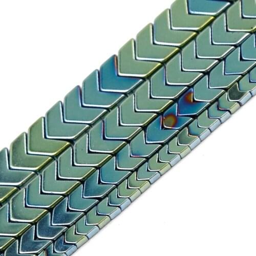 JHNBY Green Arrows Hematite Natural Stone 4/6/8/10mm Handmade Spacers Loose Beads For Jewelry Making Diy Bracelets Accessories