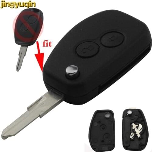 Jingyuqin Remote Car Key Fob Shell Modified For Renault Megan Modus Clio Kangoo Logan Sandero Duster 2 Buttons Flip Folding Case