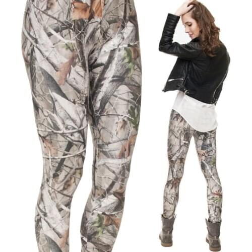 Camo Leggings Women Girl Funny 3D camo trees Printed Adventure Time Adventure Time Workout Leggings