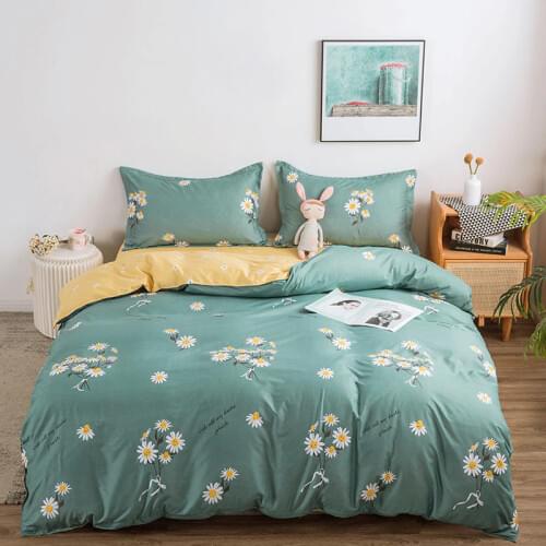 Simple Floral Bedding Set With Pillowcase Duvet Cover Sets Bed Linen Sheet Single Double Queen King Size Quilt Covers Bedclothes