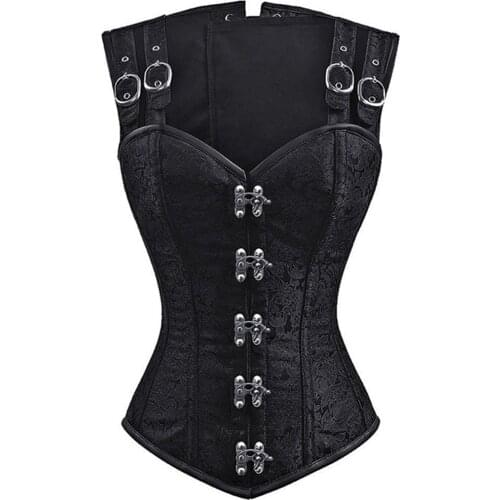 12 Steel Boned Steampunk Corset Waist Slimming Corselet Vest Gothic Red Black Bustiers Bodice Vintage Overbust Women Party Tops