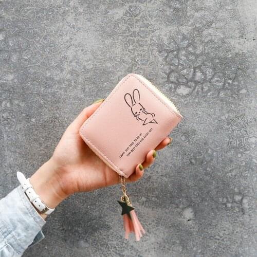 Womens Wallet Tassel Zipper Coin Purses Female Short Cat Paw Cute Card Holder Ladies Hot Sale Solid Color Mini Clutch Bag