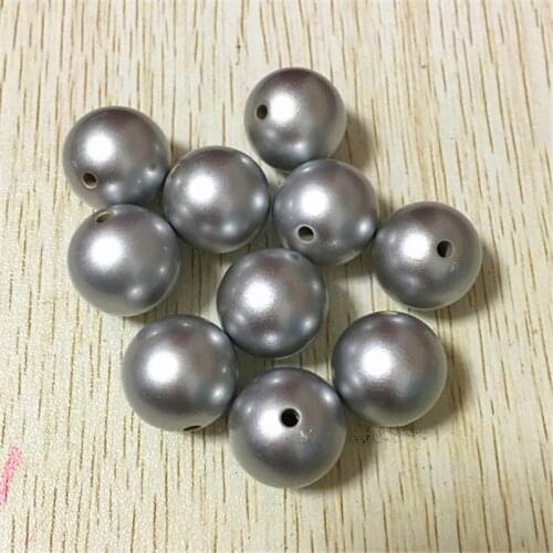 20mm 110pcs/lot Metallic Silver color chunky Acrylic Pearl Beads for Chunky Necklace Jewelry making #59