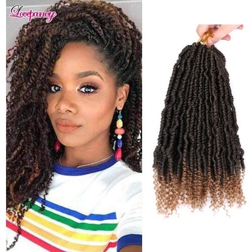 Lovepancy 12Inch Bomb Twist Hair Passion Twist Purple Synthetic Crochet Braids Spring Twist Braiding Hair Extensions For Women